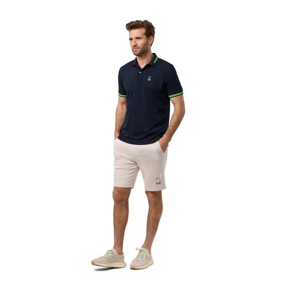 Psycho Bunny Mens Rodman Micro French Terry Sweatshort Size Small Natural Linen - Picture 5 of 13